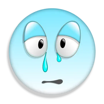 a sad face with tears on it