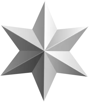 a silver star on a white background