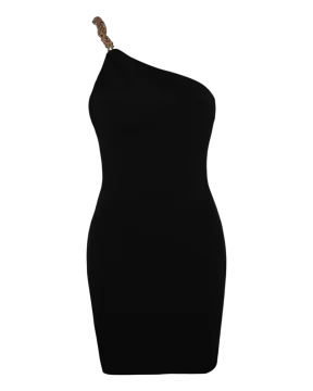 black one shoulder bodycon dress