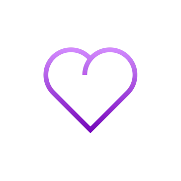 a purple heart on a white background