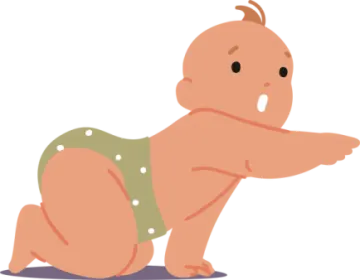 a baby in a diaper