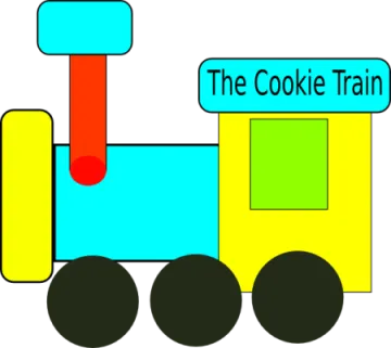 a colorful train with the words'the coke train '