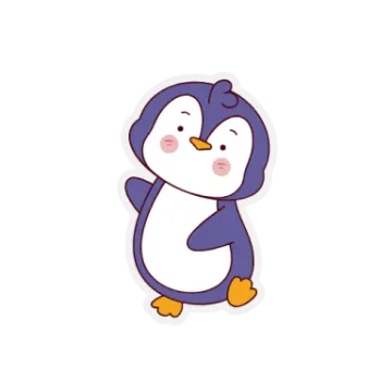 a cartoon penguin sitting on the ground
