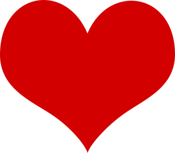 a red heart on a white background