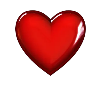 a red heart on a white background