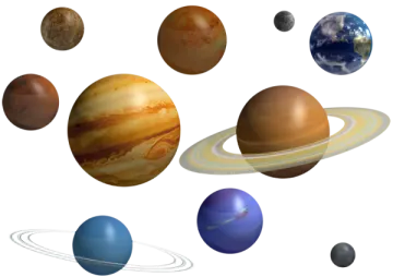 an image of planets and their satellites