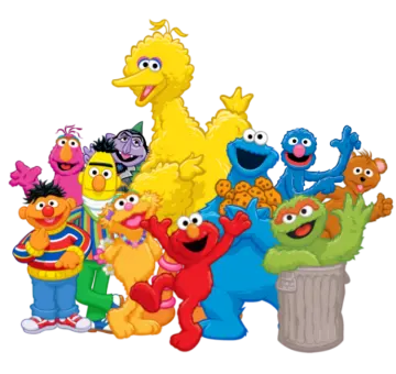 a group of sesame characters