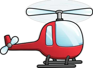 a red helicopter on a white background