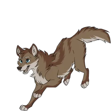 a drawing of a wolf running