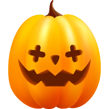 a halloween pumpkin with two faces on it