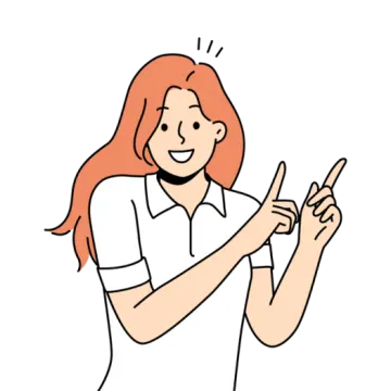 a woman pointing her finger at the camera