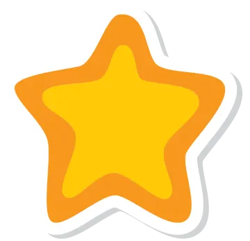 a yellow star on a white background