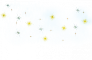 a white background with yellow and green stars