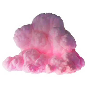 a pink cloud on a white background