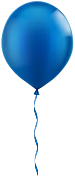 a blue balloon with a ribbon attached to it