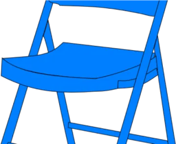 a blue folding chair on a white background