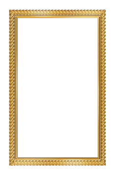 a gold frame on a white background