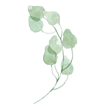 a watercolor painting of green leaves