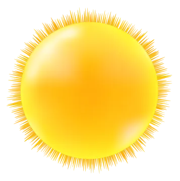 a yellow sphere on a white background