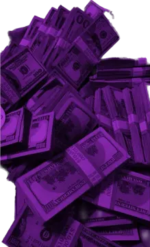 a pile of purple money