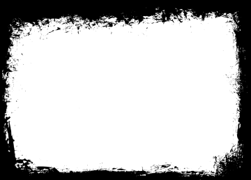 a white square frame on a black background