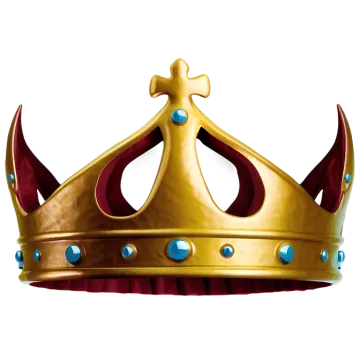 a golden crown with blue eyes