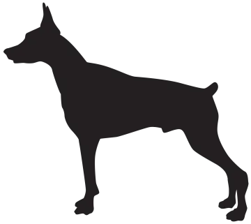 a black and white silhouette of a dog