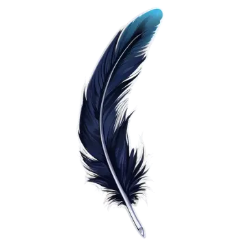 a black feather on a white background