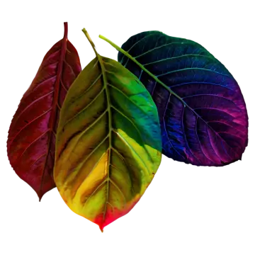 two colorful leaves on a white background