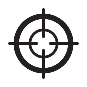 a black and white icon of a target