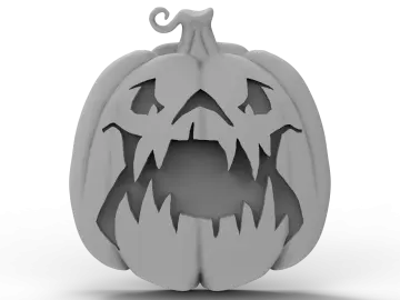 a halloween pumpkin with its mouth open