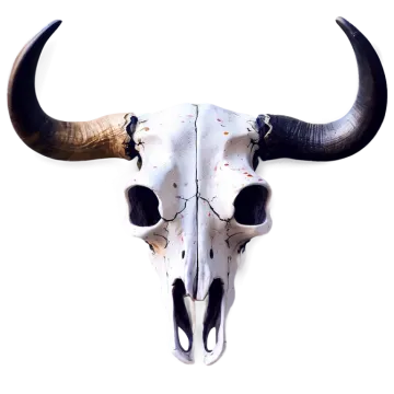a bull's skull on a white background