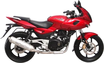 a red motorcycle on a white background