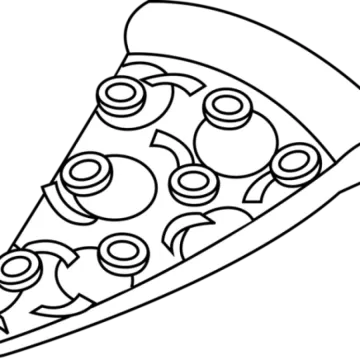 a slice of pizza on a white background