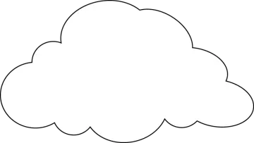 a black and white drawing of a cloud