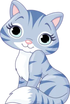 a cute kitten with big eyes sitting on the floor