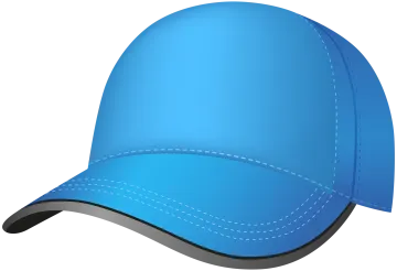 a blue baseball cap with stitching