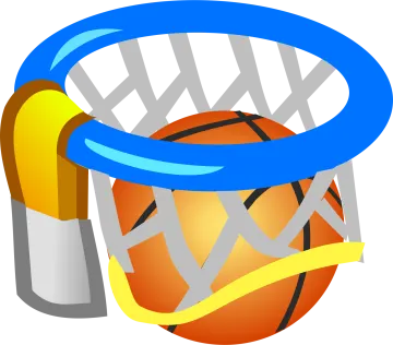 a basketball hoop with a ball inside it