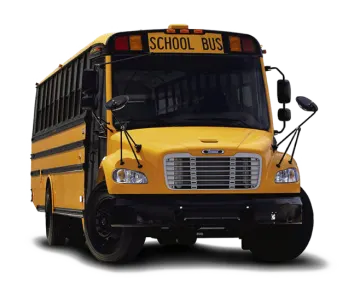 a yellow school bus on a white background