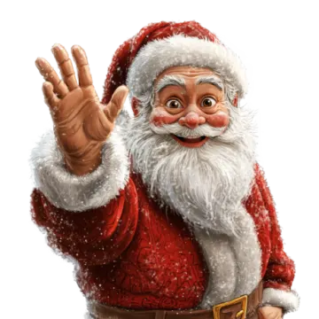 santa claus waving hand