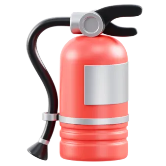 a red fire exor on a white background