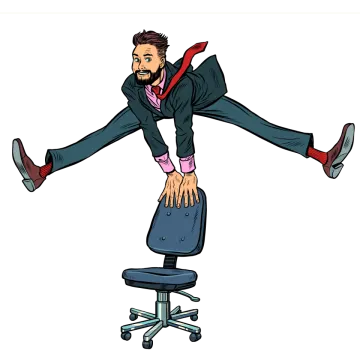 a man in a suit is sitting on a chair