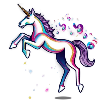a unicorn with a rainbow mane on its back