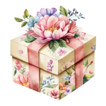 a gift box with flowers on it