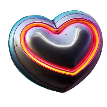 a heart shaped chocolate with neon lights on it