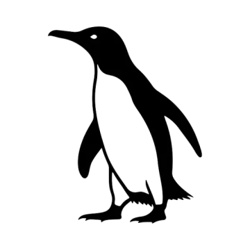 a penguin silhouetted on a white background