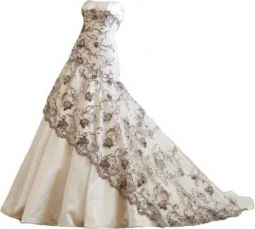 a wedding dress on a manne
