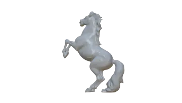 a white horse standing on its hinds