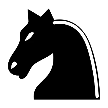 a black and white silhouette of a horse head