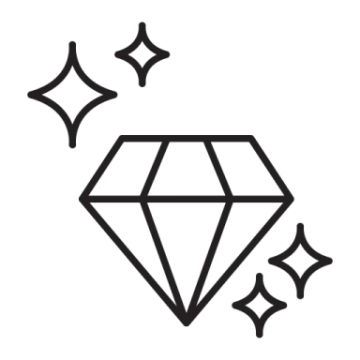 a diamond with stars around it